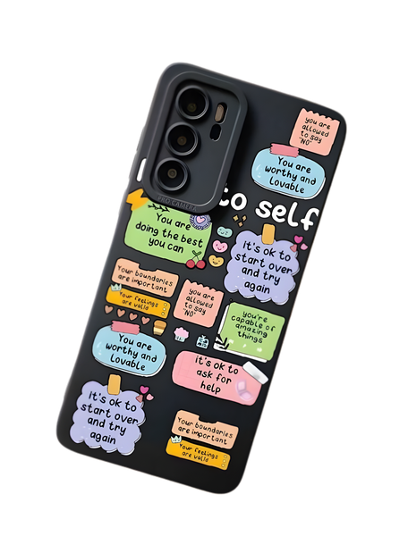 Cute Cartoon Positive Vibes Silicone Phone Cover Compatible with I-Phone
