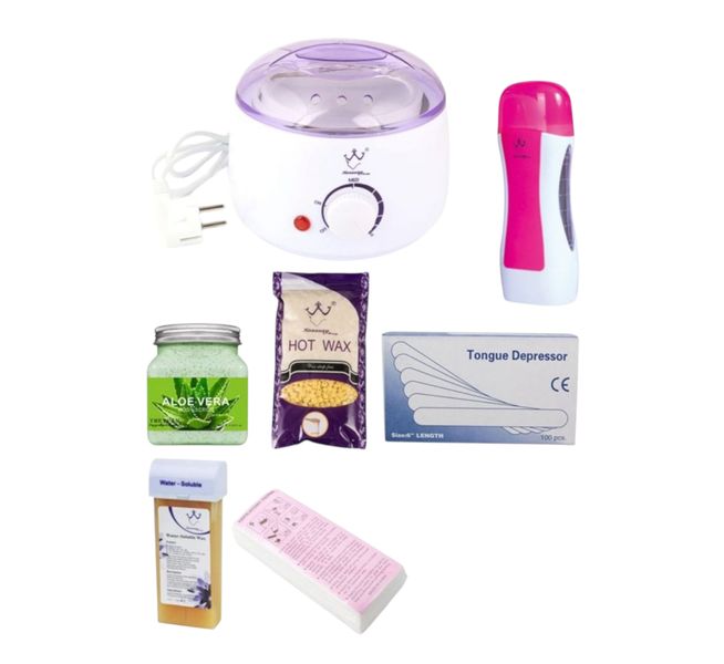 Professional Hot &amp; Strip Waxing Kit - 7 Pieces