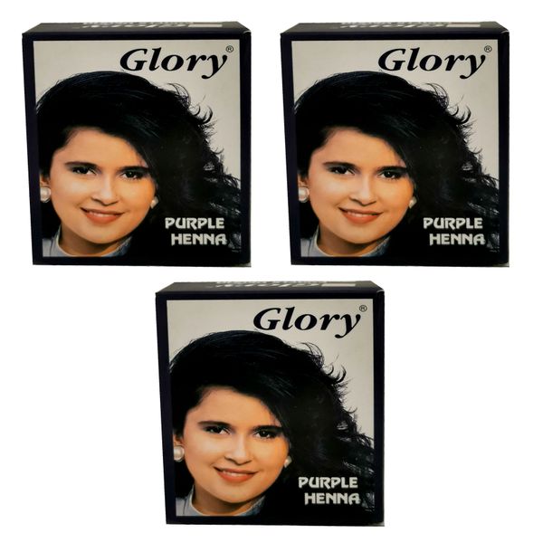 Glory Henna Hair Dye - Purple - 3 Pack