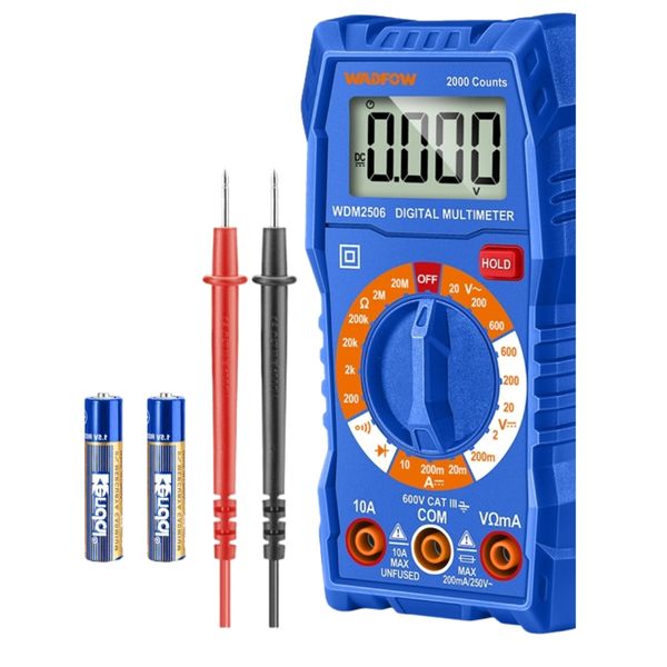 Wadfow - Digital Multimeter 600 V - 2000 Counts LCD Display