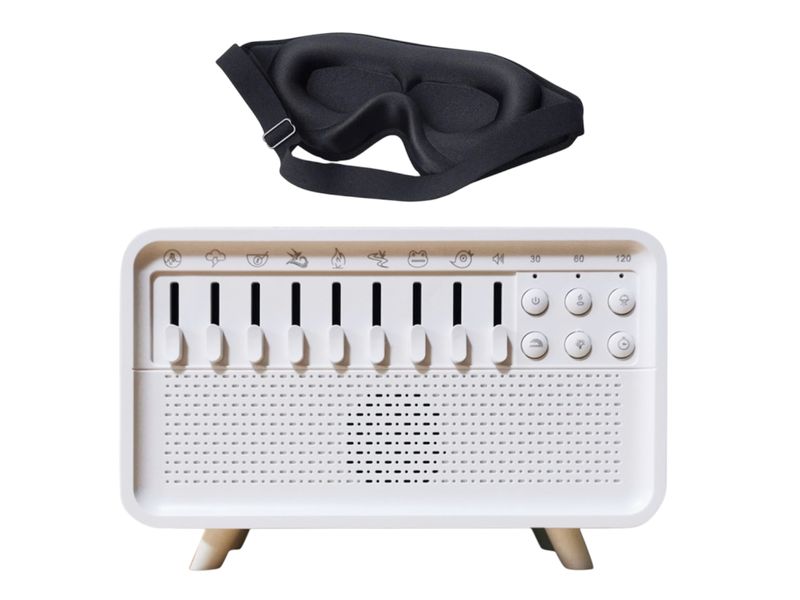 White Noise Machine with Diffuser &amp; 3D Eye Mask - Sleep Set