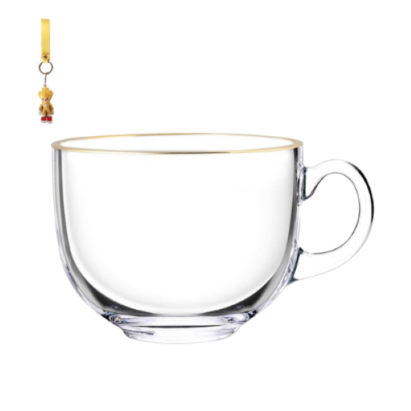 Transparent Glass with Gold Rim Cup