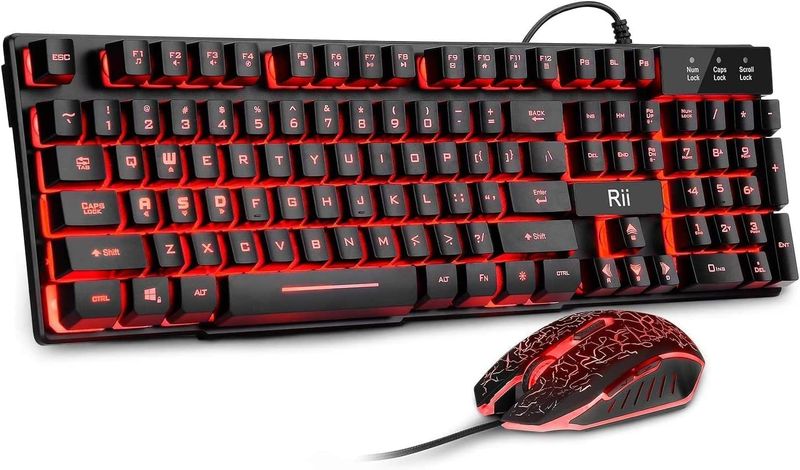 RII Wired Gaming Keyboard Aand Mouse Combo with Backlit