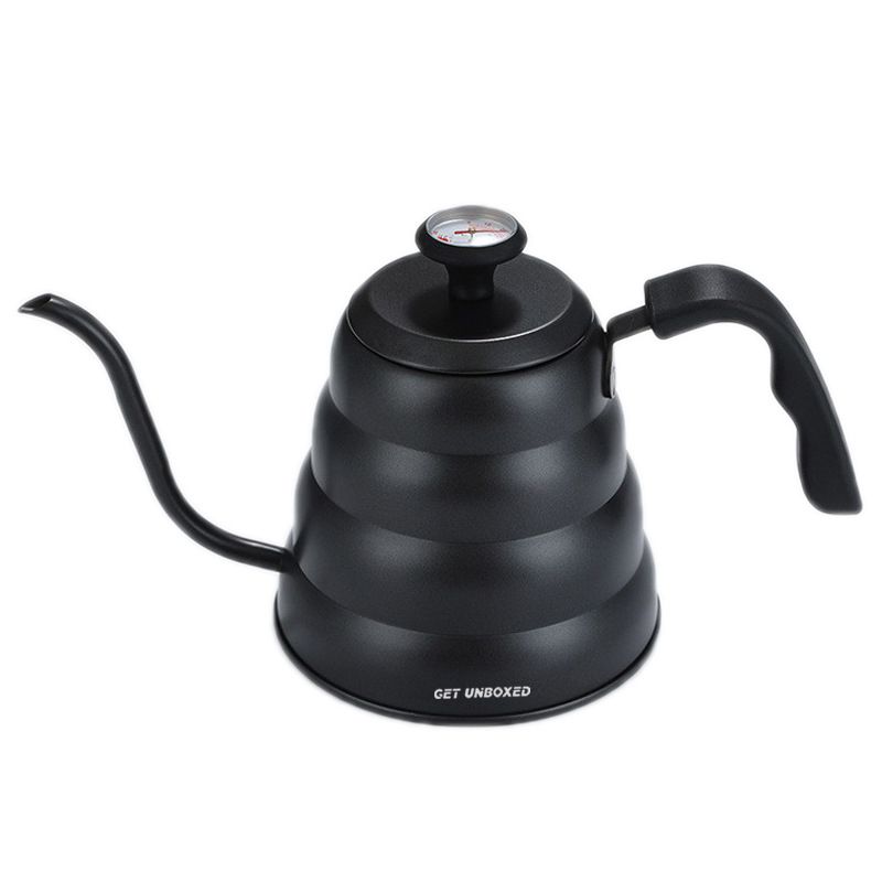 GET UNBOXED 1.2L Pour Over Coffee Kettle with Builtin Temperature-Black
