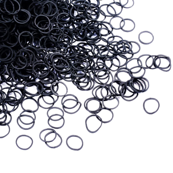 500pcs Black Hair Rubber Bands Soft Elastic Hair Ties for Kids Girls Braids