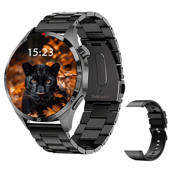 Golden Perfect Smartwatch-Health Tracking,IP67 Waterproof,Dual Strap Design