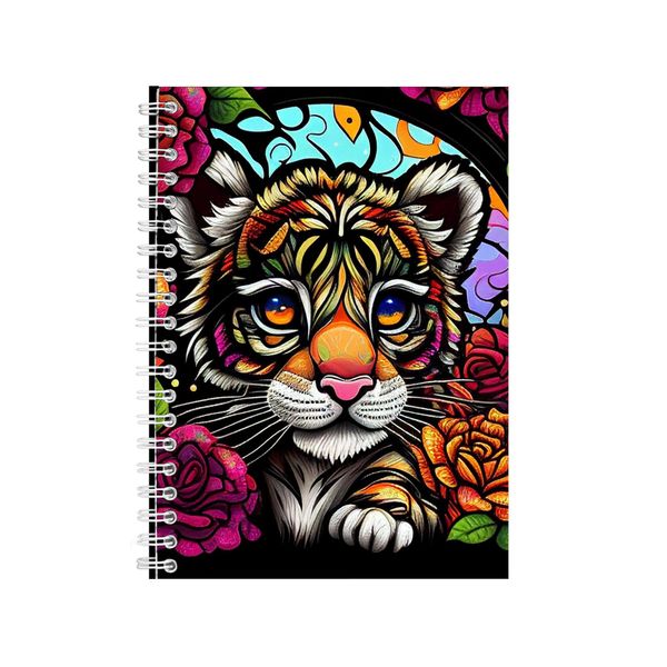 Baby Tiger Stained Glass Notebook Animal Gift Idea A4 Notepad Pad 89