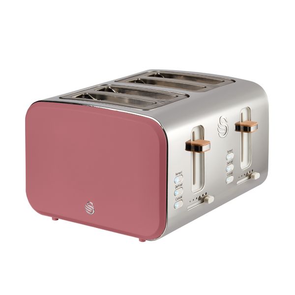 Swan Nordic Fuchsia Rose Stainless Steel 4 Slice Toaster