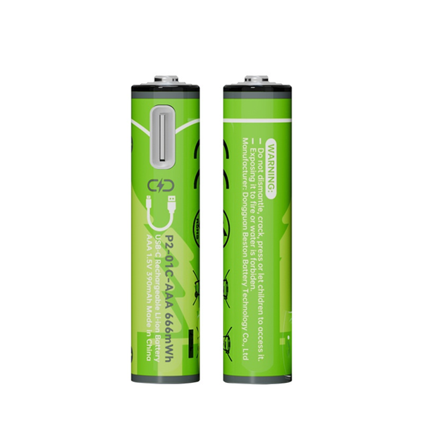 BESTON AAA USB-C Rechargeable Lithium-ion Battery 10440 1.5V 600mAh |4 Pack
