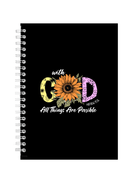 With God All Things Possible Gift Idea Writing Book Notepad Notebook A5 506