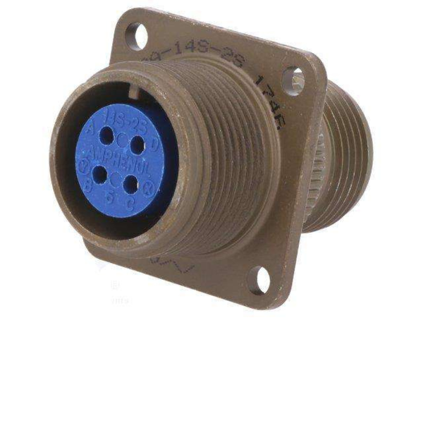 XY3100A-14S-2S: MIL-DTL-5015 Square Flange Receptacle, 4-Pole