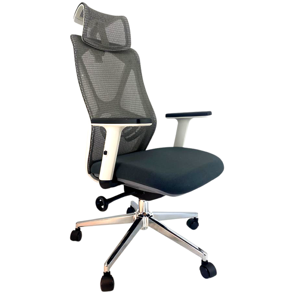 Office Chairs - High Back Ergonomic - Grey / White Colour