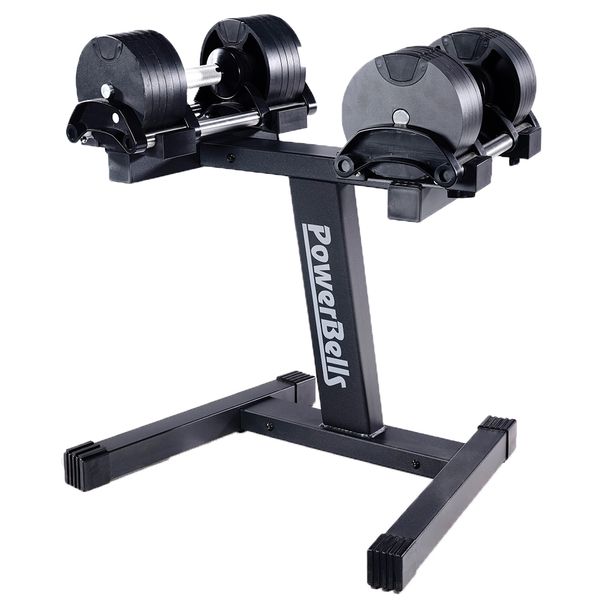 NRG Adjustable Dumbbell Set With Stand - One Pair, Every Weight You Need