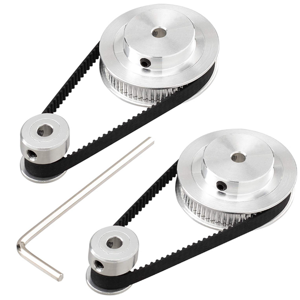 2 Kit GT2 Synchronous Wheel 20&amp;60 Teeth 5mm Bore,Aluminum Timing