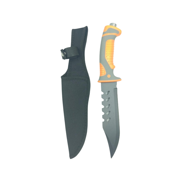 Survival Double Edged Camping Knife &amp; Protective Pouch - D03