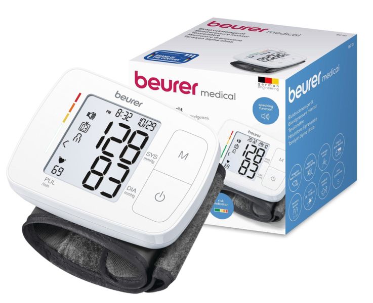 Beurer Germany Talking Wrist Blood Pressure Monitor with Voice Output BC 21