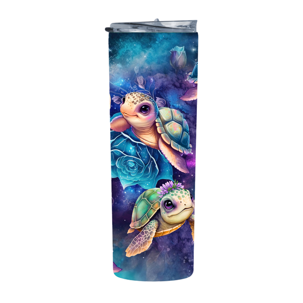 Glalaxy Baby Neon Turtle 20 Oz Straight Skinny Tumbler 002