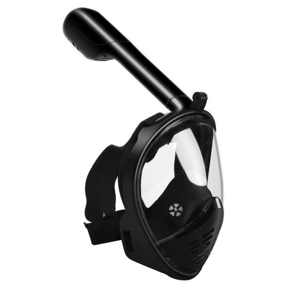 Black - 180 Degrees View Full Face Snorkel Mask - Small-Medium