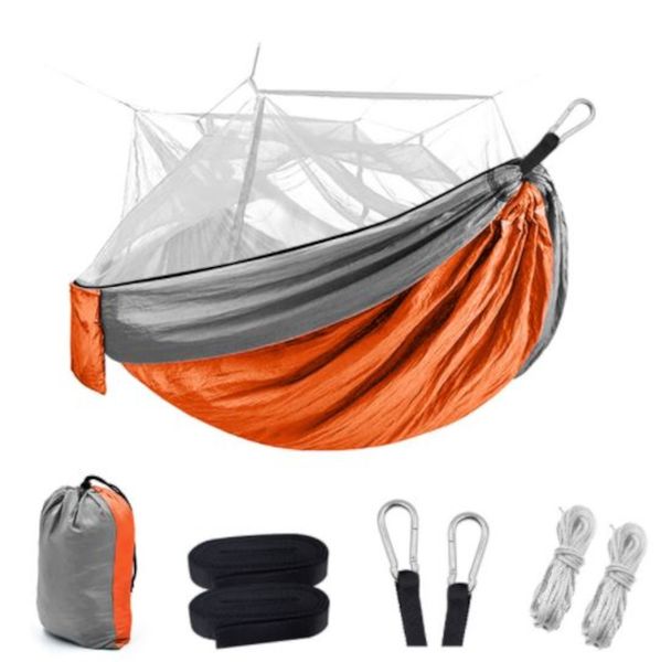 Olive Tree-Mosquito Net Hammock, Carabiners and Straps for 2