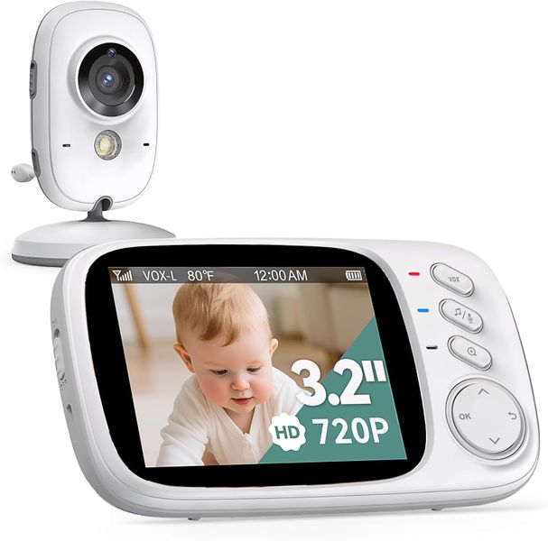 No WiFi Baby MonitorHD IPS Screen, 2-Way Talk, 8 Lullabies &amp; Night Vision