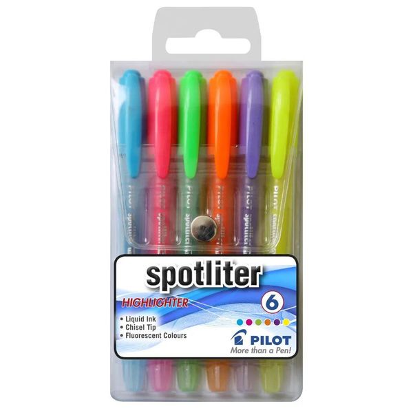 PILOT Highlighter Spotliter Set of 6 Assorted
