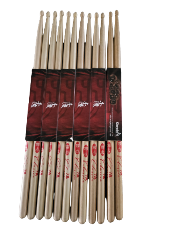 6 Pairs American Hickory Drum Sticks 7A