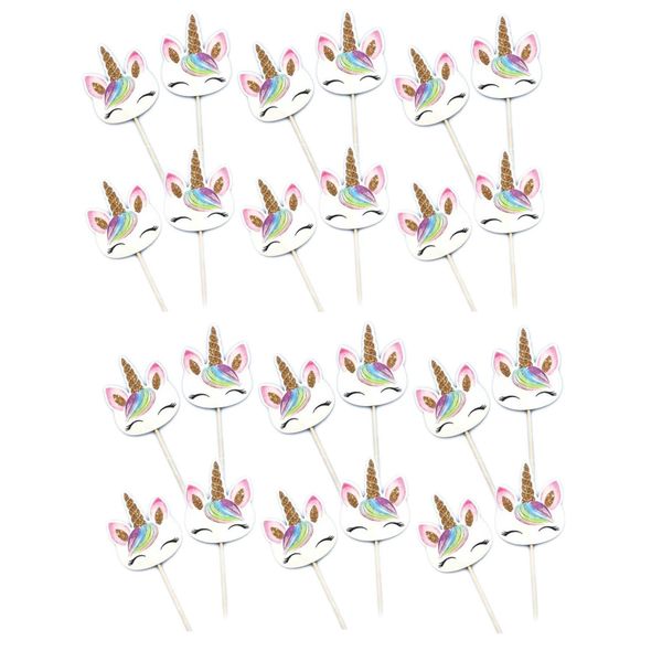 Magical Unicorn Cake &amp; Cupcake Toppers (24 Pieces)