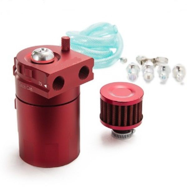 Oil catch can tank 300ml red with breather filter