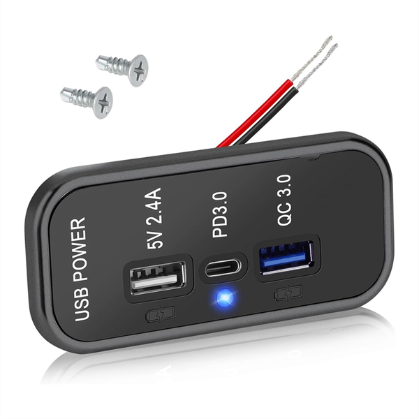 3 Ports 12V Usb Outlet Charger Pd3 0 Type C