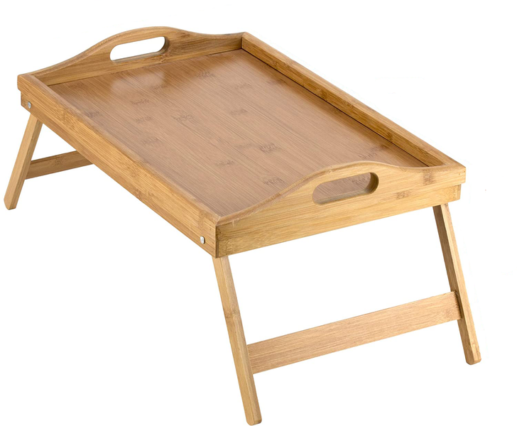 2 Pieces Bamboo Foldable Bed Tray or Table