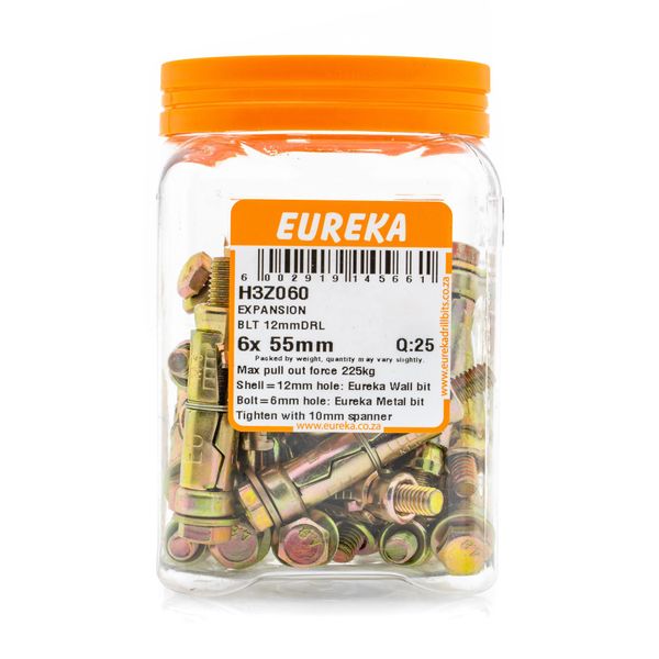 EUREKA Expansion Bolts 6 x 55mm Q:25 H3Z060