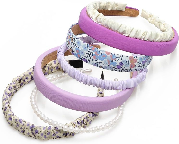 7 Pack Headbands for Women Girls Headband Set, Pearl Floral Hair Bands