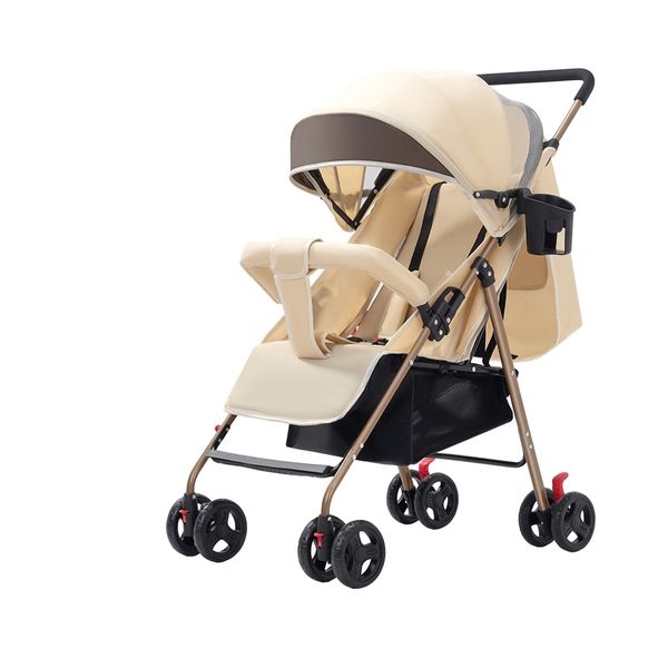 Compact Foldable Baby Stroller With Intergrated Canopy &amp; Storage Basket