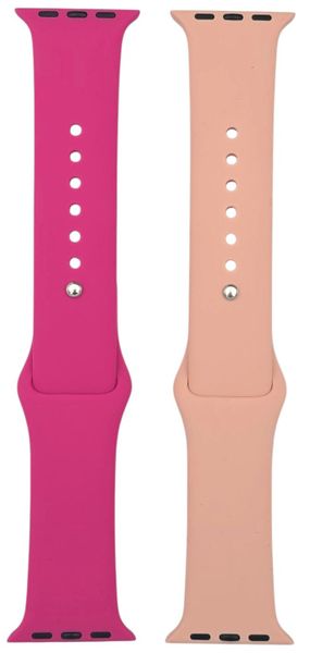 Silicone Straps Compatible With Apple Watch 38/40mm - Light &amp; Dark Pink