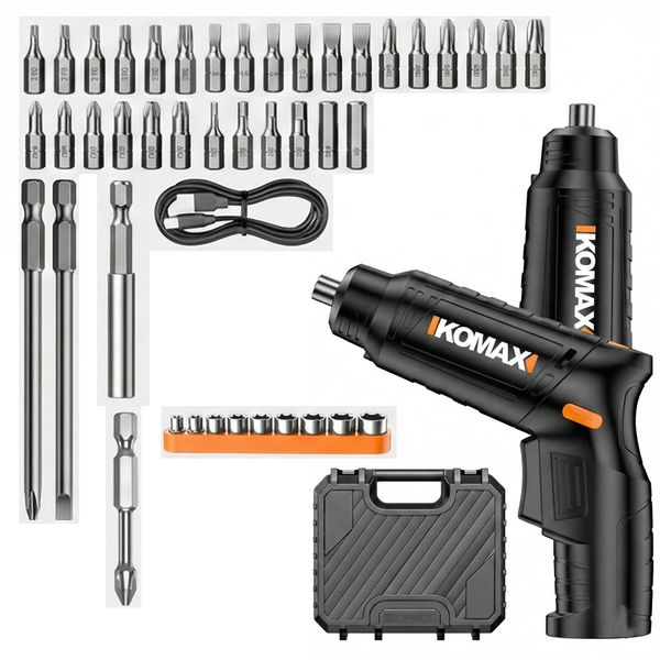 4.2V Dual-Form Cordless Electric Screwdriver Set with 47pcs Accessories
