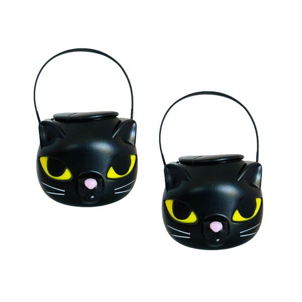 Halloween Kitty Cat Candy Bucket with Lid (15cm) Set of 2