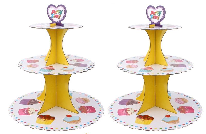 Party in Style: 3-Tier Cupcake Stand with Cupcake Design &amp; Festive Message