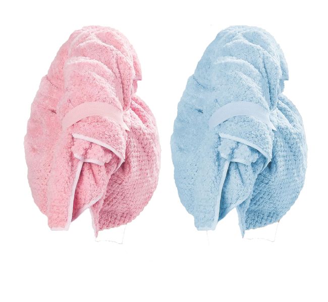 Microfiber Hair Towel Wrap for Women 2 Pack