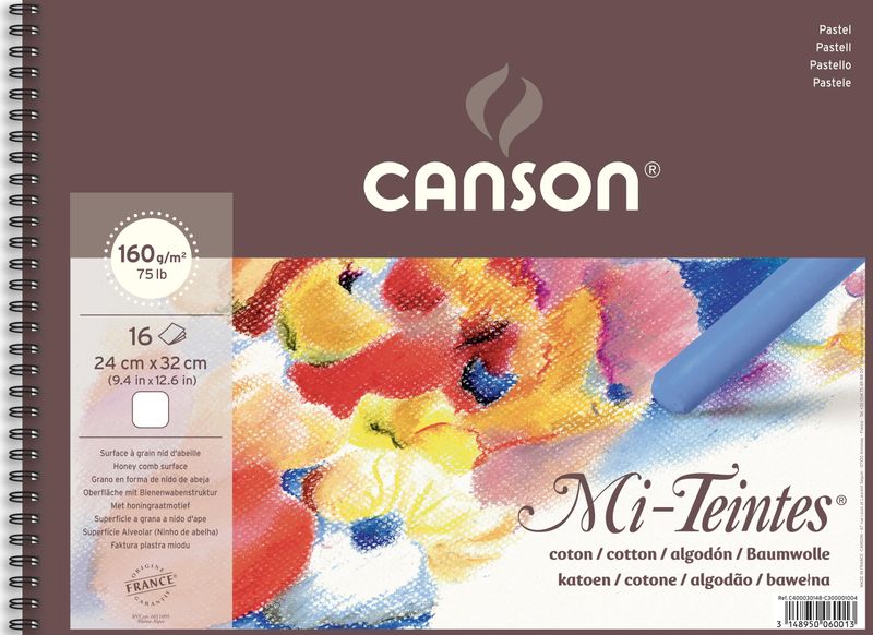 Canson Mi-Teintes Spiral Pad 16S 24X32 160G White 335