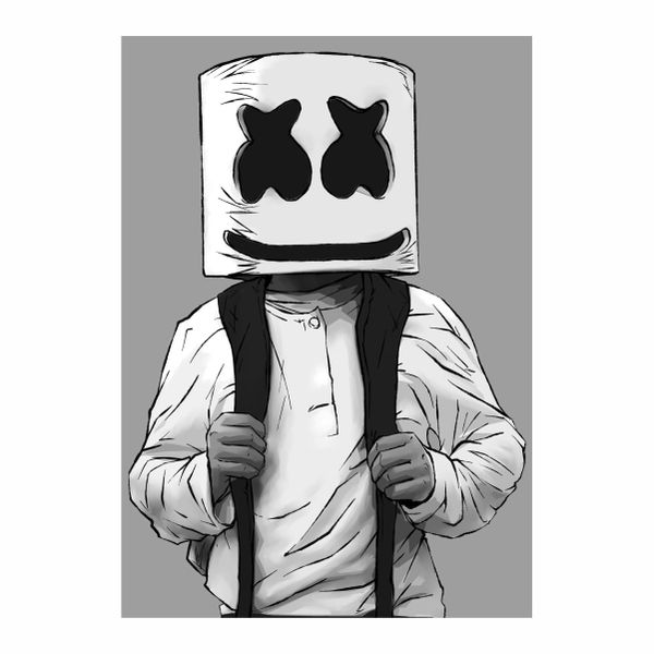 Marshmello Black And Grey - A1 Poster
