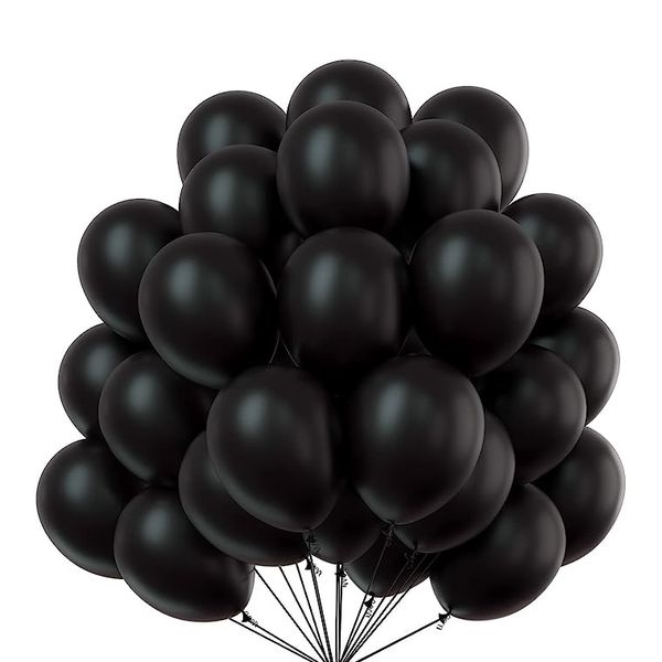 Premium Latex Solid Colour Helium Balloons 30cm-100 Pack (Includes Ribbon)