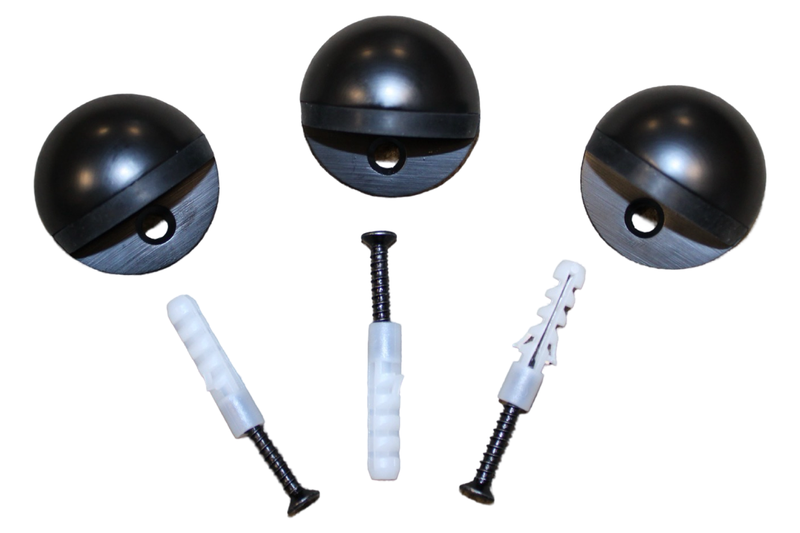 Black Half Moon Zinc Door Stop Combo 3