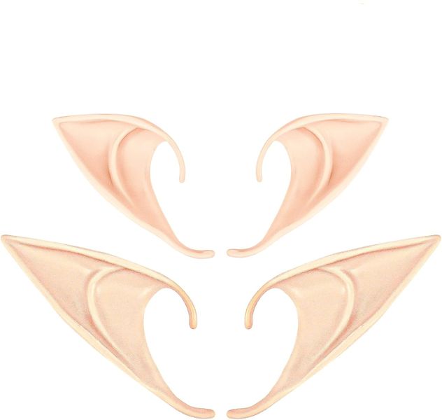 2 Pairs Pixie Elf Ear Cosplay and Halloween Soft Latex Elf Fairy Ears
