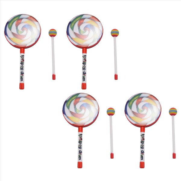 4X Kids Percussion Lollipop Drum 6Inch