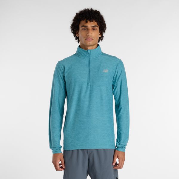 New Balance Men's Space Dye 1/4 Zip Jacket - Blue