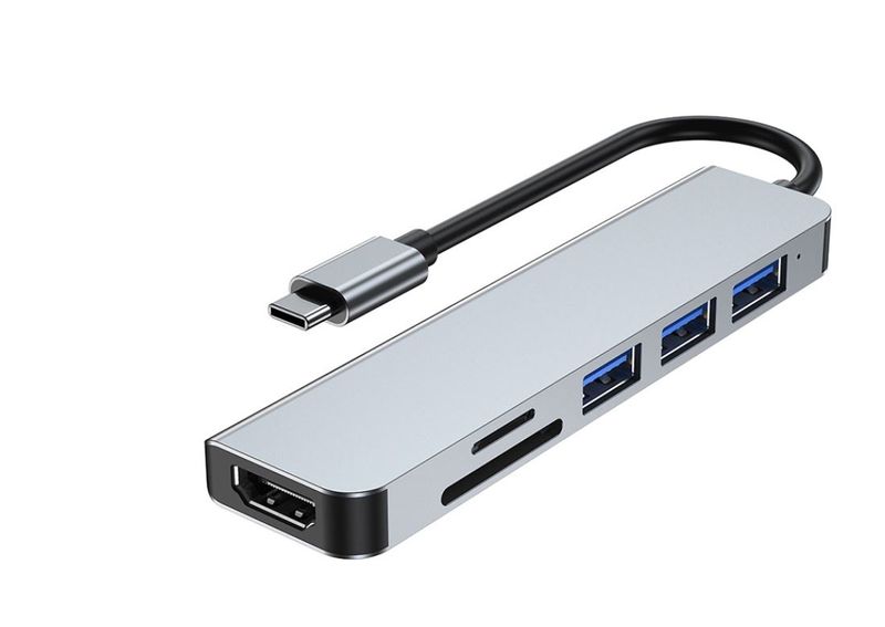 AB-E984 Type C Hub 6 in 1 with Card Reader &amp; HDMI Slot