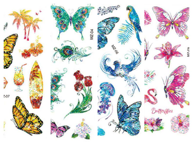 Kids Tattoos Glitter Range - Butterflies and More
