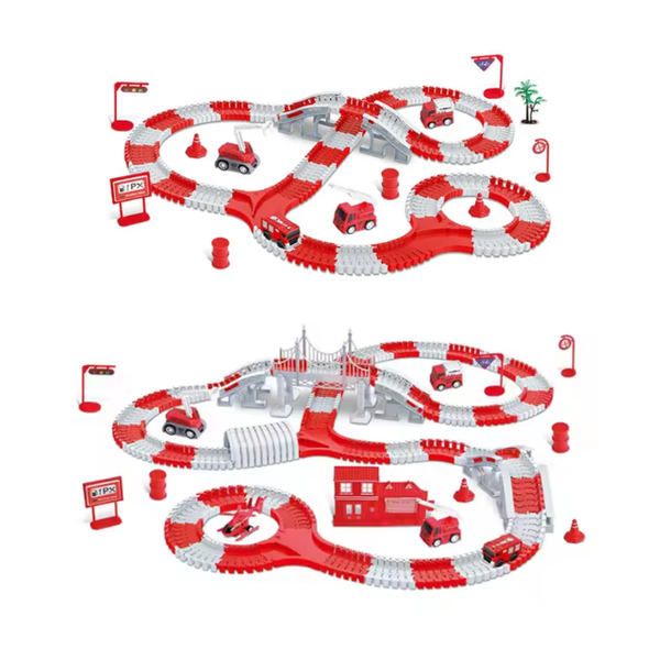 253-piece &amp; 342-piece Fire Truck Rescue Vehicle Construction Building Sets