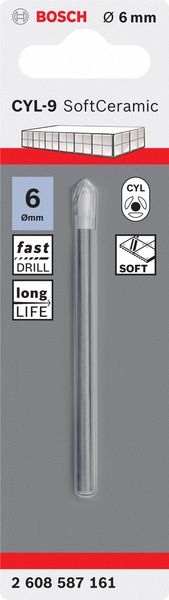 CYL-9 Tile drill bit Ceramic 6 x 80 mm
