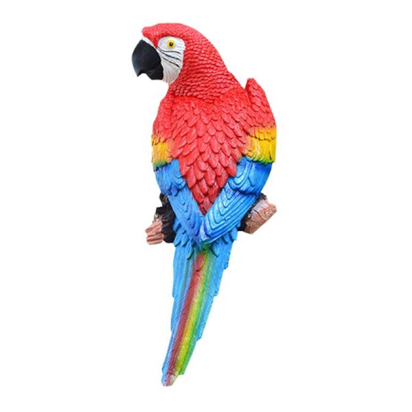 Garden Home Decor Wall Hanging LifeLike Parrot Ornament (38cm)